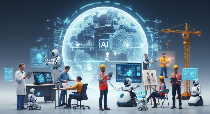 "Comparison between human brain and AI circuits showing emotional intelligence vs artificial processing.